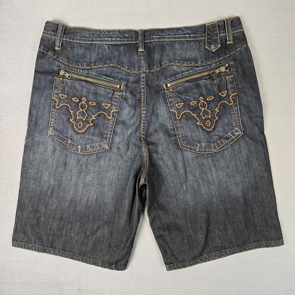 Antik Denim Jeans Shorts Mens 42 Zip Pockets‎ Embroidered Cotton Baggy Y2K